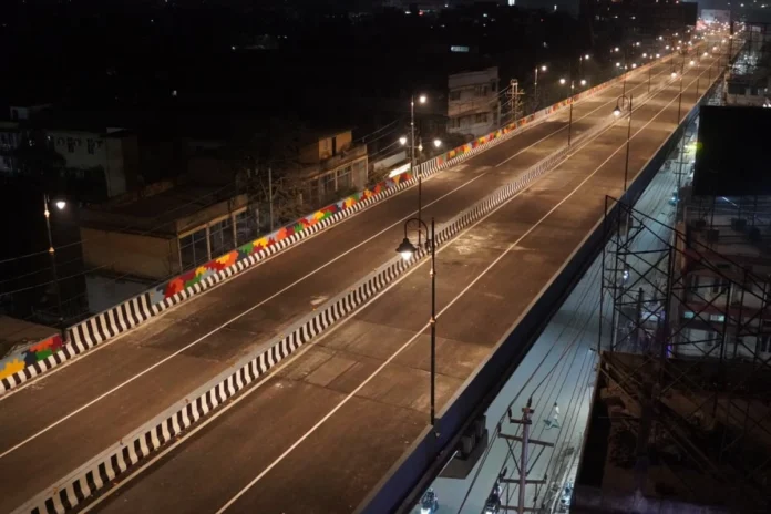 Maharaj Prithu Flyover connecting Dighalipukhuri and Noonmati to improve traffic movement in Guwahati.