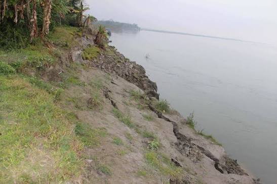 Riverbank erosion threatens land and communities along the Brahmaputra banks of Majuli Island after the monsoon.