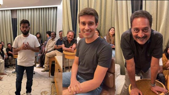AA2dMXtH Abhijeet Dipke, Dhruv Rathee and Prakash Raj in a video posted on Instagram