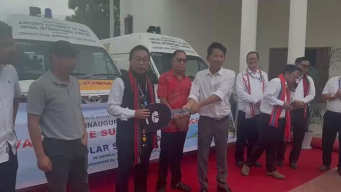 Manipur MLA Ram Muivah launches 5 advanced ambulances, 500 solar lights in Ukhrul