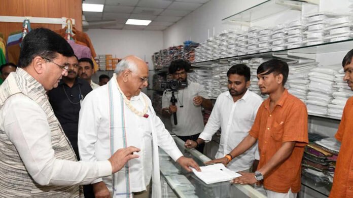 Gujarat CM buys Khadi on Gandhi Jayanti, backs PM's 'Khadi for Nation'
