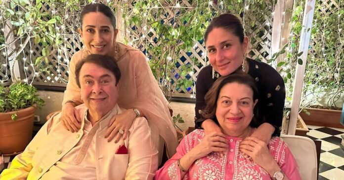 Randhir kapoor and Babita Kapoor with their kids Kareena and Karisma Kapoor