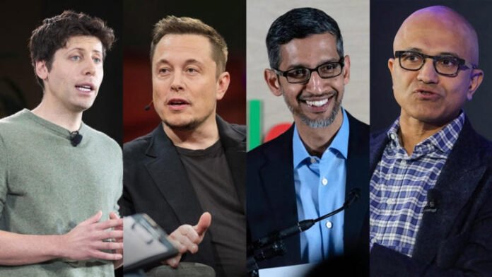 sam altman, elon musk, sundar pichai, satya nadella