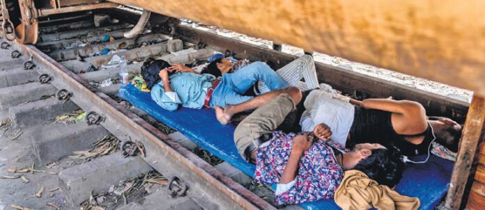 people on railway track