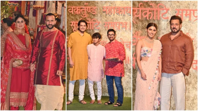 Salman Khan, Kareena Kapoor, and Bollywood A-listers Join Ambanis for Grand Ganesh Chaturthi Celebration